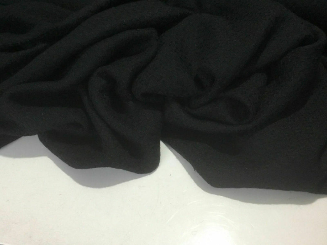 New High Class Designer Black Wool Boucle Jacquard Fabric 57
