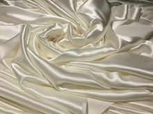 Load image into Gallery viewer, NEW Gorgeous High Class 100% Silk Ivory Crepe De Chine Satin Fabric 53&quot; 135 cm