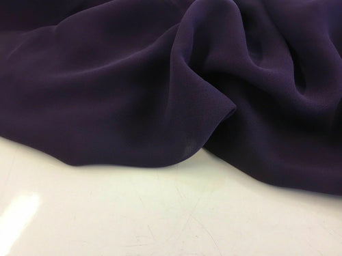 NEW French 100% Silk Purple Chiffon Fabric 44'' 113 cm Dress Scarf Valentino 9