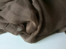 Load image into Gallery viewer, NEW French 100% Silk Brown Crinkle Chiffon Fabric 55&quot; 139 cm Dress Scarf Coco