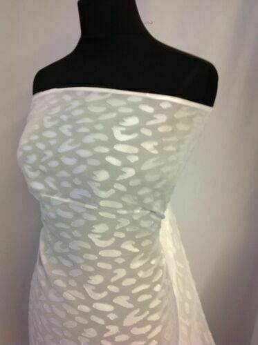 NEW Designer Silky Ivory Chiffon Burnout Fabric 58