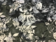 Load image into Gallery viewer, NEW Designer Silky Soft Poly Satin Rose Leaf Print Fabric 58&quot; 149 cm Dress Craft
