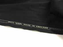 Load image into Gallery viewer, NEW Made In England Black 100% Wool High Class Suiting Fabric Suit Trouser Sew A