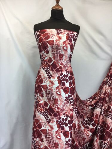 NEW High Class Designer Silky Stone Soft Satin Print Fabric As Seen On Catwalk 3