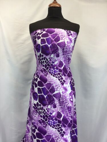 NEW High Class Designer Silky Stone Soft Satin Print Fabric As Seen On Catwalk 2
