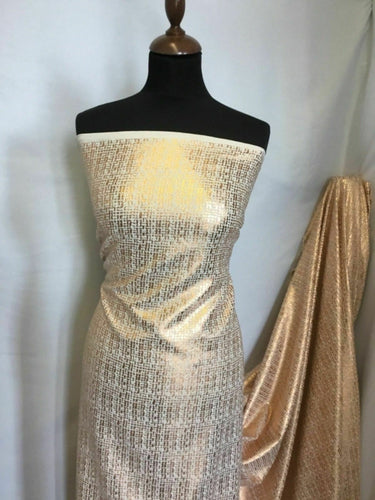 NEW Fabulous High Class Designer Semi Stretch Lurex Crepe Fabric 60” 153cm Dress