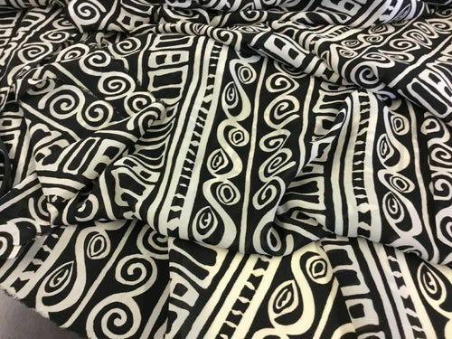New Georgette Crepe Classic Greek Print Fabric 44''113cm Dress Cloth Blouse Sew