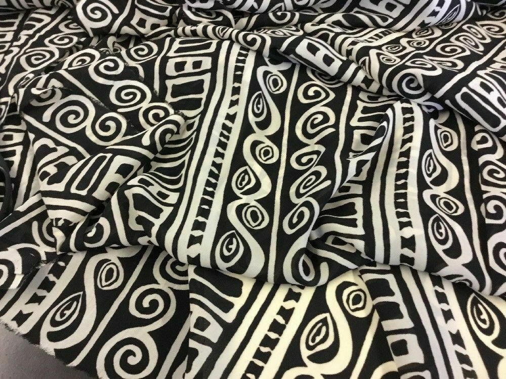 New Georgette Crepe Classic Greek Print Fabric 44''113cm Dress Cloth Blouse Sew