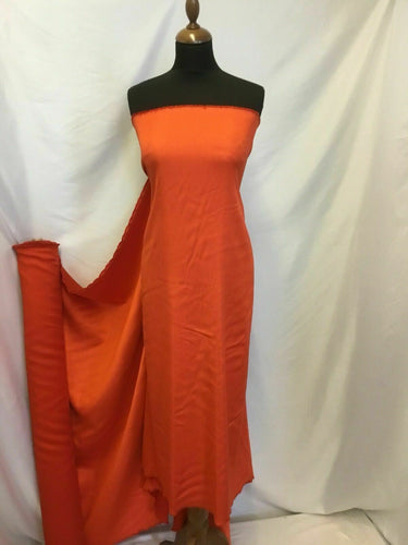 New Designer Sienna Red 50% Silk 50% Wool Fabric 44’’ 114cm Dress Material Cloth