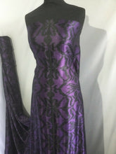 Load image into Gallery viewer, NEW Designer Purple Black colour Silky Soft Satin Abstract Print Fabric 58&#39;&#39;148c