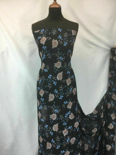 NEW Designer Multicoloured Crinkle Chiffon Floral Print Fabric 57