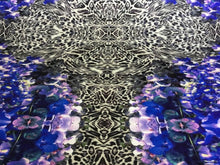 Load image into Gallery viewer, New High Class Designer Multicoloured Floral Leopard Print Scuba Fabric 58&quot;