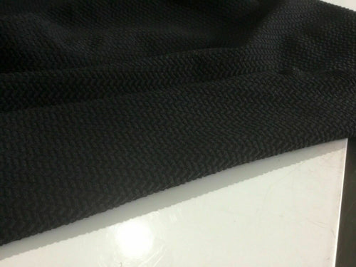 NEW Designer Jet Black Stretch Jacquard Crepe Jersey Fabric 50” 127 cm Material