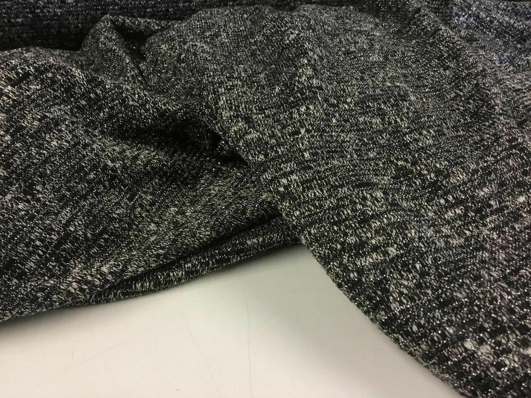 New Designer Multicolored Wool Lurex Jersey Fabric 56” 144 cm Seen on Catwalk