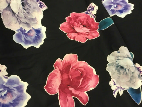 New Designer Multicolored Large Floral Scuba Fashion Fabric Cloth Material 55