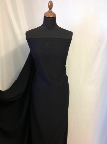NEW Designer Jet Black Lurex Crepe Luxury Fabric 57