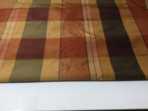 NEW Designer Multicolour Check 100% Silk Dupion Fabric 45