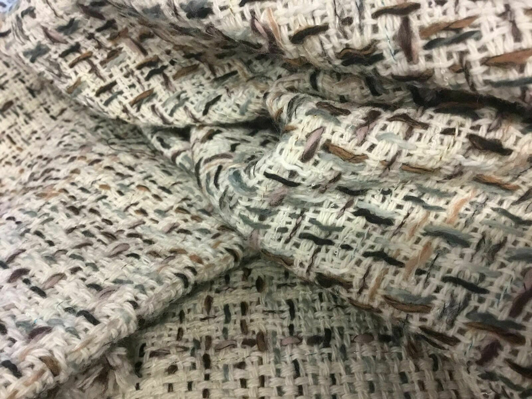New Designer High Class Multicolour Lurex Boucle Fabric 60''153cm Coco Rabana P