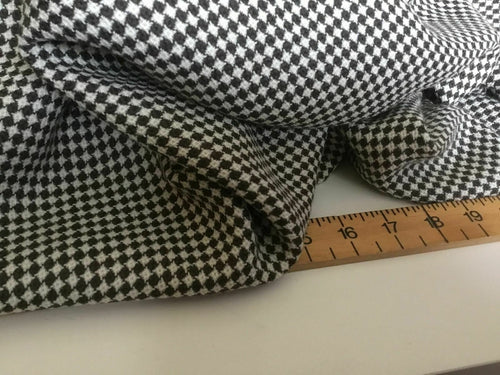 New Brown & Ivory Diamond Weave Dogtooth Wool Fabric 62