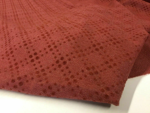 New Cranberry Colour Embossed Wool Jacquard Fabric 61'' 155cm As Seen On Catwalk