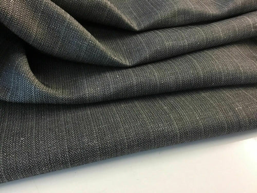 NEW Designer Grey colour Linen Herringbone Suiting Fabric 60