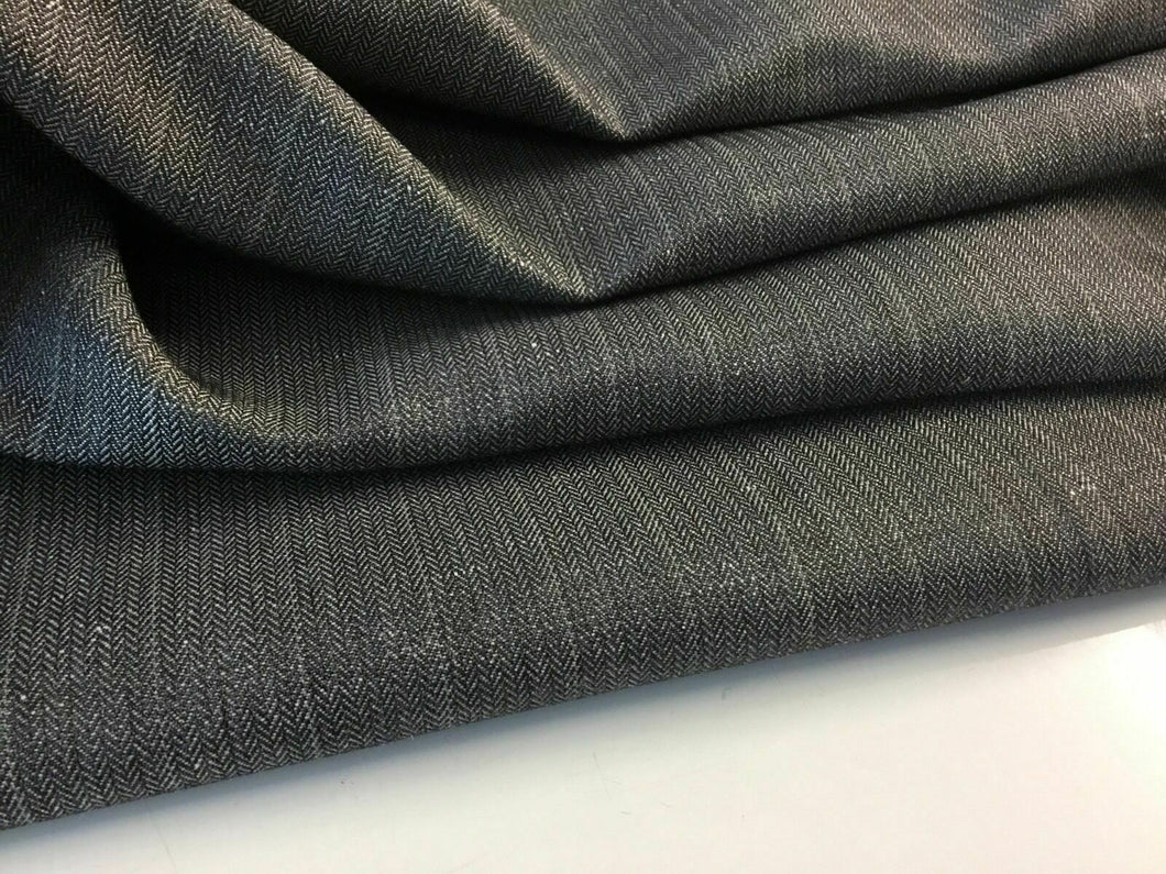 NEW Designer Grey colour Linen Herringbone Suiting Fabric 60