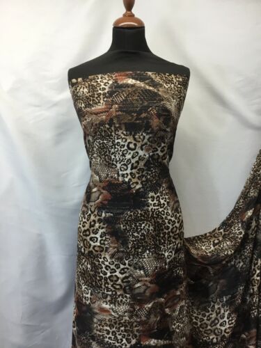 NEW High Class Designer Leopard Snake Print Lurex Chiffon Fabric 58