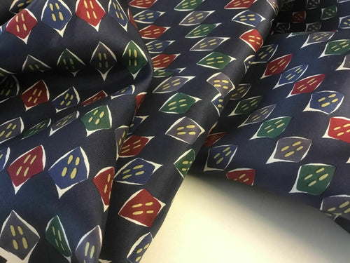 NEW Multicolour Classic Print Panel 100% Silk Lining Fabric 40