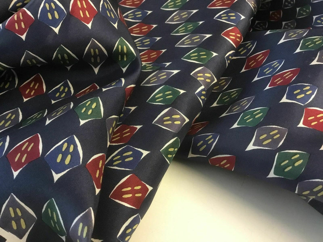 NEW Multicolour Classic Print Panel 100% Silk Lining Fabric 40