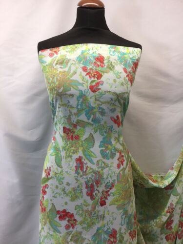 NEW High Class Designer Multicoloured Floral Leaf Chiffon Print Fabric 58