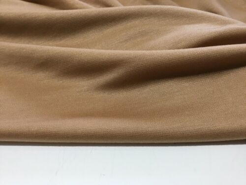 NEW Designer Cotton Silk Gold Beige Colour Smooth Stretch Jersey Fabric Dress