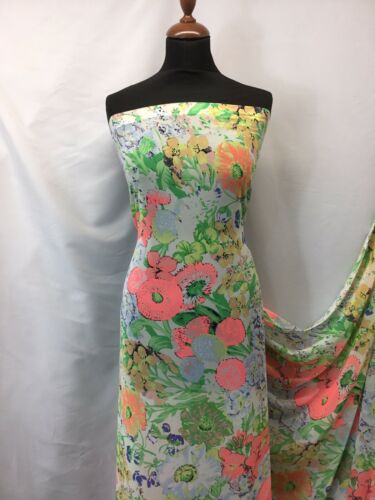 NEW High Class Designer Multicoloured Floral Chiffon Print Fabric Dress 58