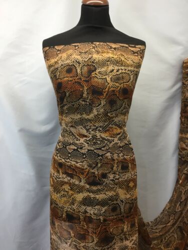 NEW High Class Designer Multicoloured Crinkle Chiffon Snake Skin Print Fabric
