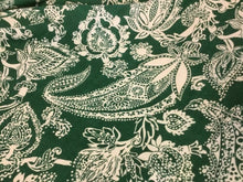 Load image into Gallery viewer, New Designer Green Ivory 100% Wool Crepe Large Print Fabric Seen On Catwalk