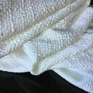 NEW Designer White Colour Wool Boucle Fabric 60" 153 cm Seen On Designer Catwalk