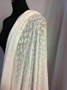 NEW Designer Silky Ivory Chiffon Burnout Fabric 58" 149 cm Bridal Dress Craft