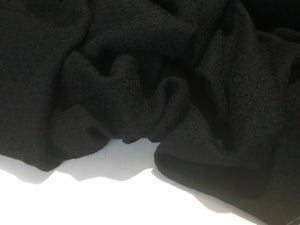 New High Class Designer Black Wool Boucle Jacquard Fabric 57" 147 cm Garment