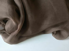 Load image into Gallery viewer, NEW French 100% Silk Brown Crinkle Chiffon Fabric 55&quot; 139 cm Dress Scarf Coco