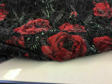 Load image into Gallery viewer, New High Class Designer Red Rose Jacquard Quilted Fabric 58’’ 148cm Cloth Jacket