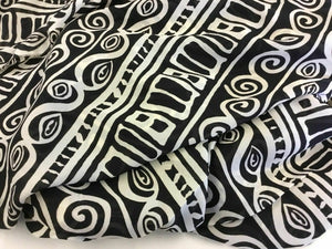 New Georgette Crepe Classic Greek Print Fabric 44''113cm Dress Cloth Blouse Sew
