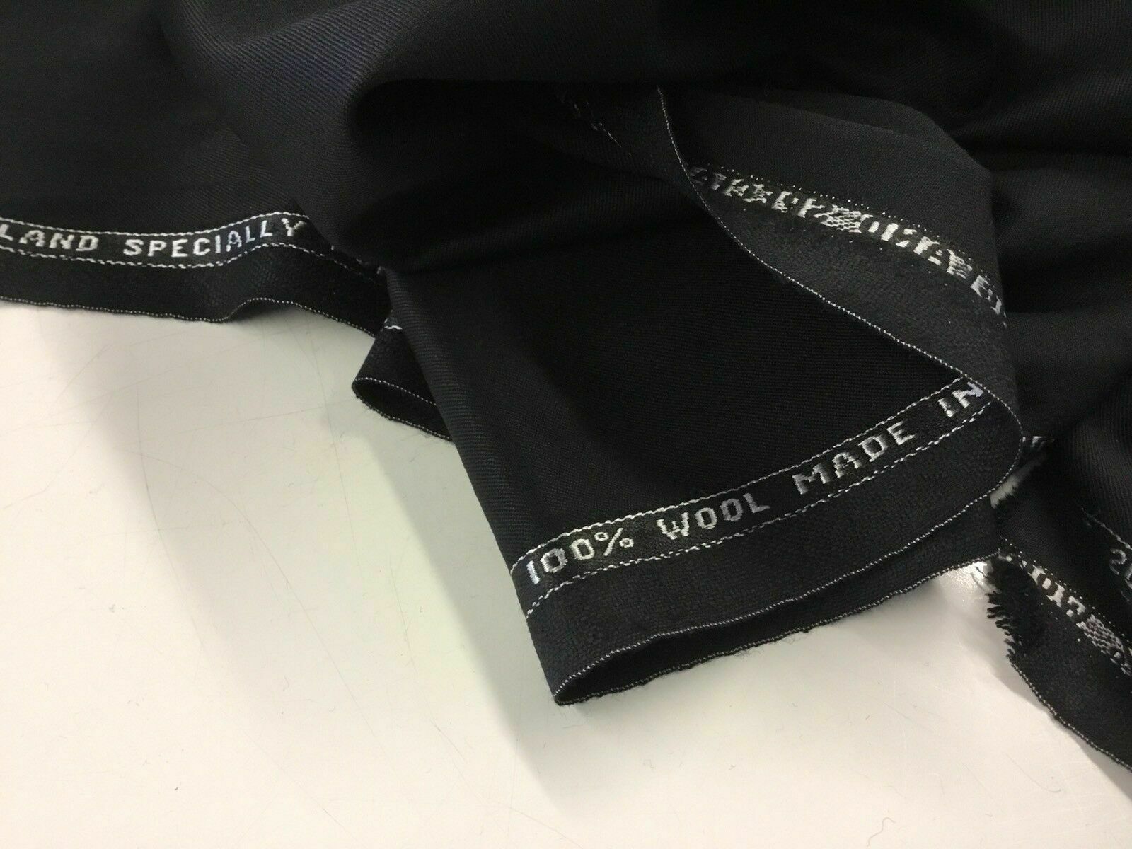 Poly Wool Black Fabric