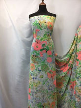 Load image into Gallery viewer, NEW High Class Designer Multicoloured Floral Chiffon Print Fabric Dress 58&quot;