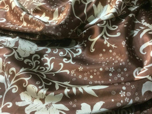 New Gorgeous High Class Designer Floral Satin Print Fabric Art Dress Garment