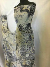 Load image into Gallery viewer, New Multicolour 100% Silk Crinkle Chiffon Dragons Print Fabric 58’’148cm Dress K