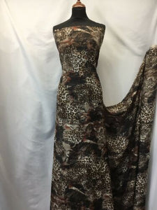NEW High Class Designer Leopard Snake Print Lurex Chiffon Fabric 58" 148 cm