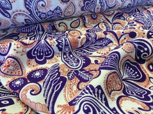 Load image into Gallery viewer, New Designer Orange / Purple 100% Wool Crepe Print Fabric Seen On Catwalk 54&#39;&#39;