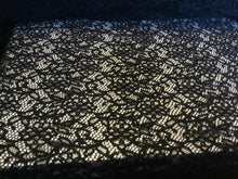 Load image into Gallery viewer, NEW Jet Black Stretch Crochet Floral Lace Fabric 63&quot; 161cm Cloth Dress Material