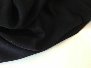 NEW Designer Jet Black Lurex Crepe Luxury Fabric 57"146cm Evening Party Wear No5