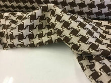 Load image into Gallery viewer, NEW Designer Natural/Brown Linen Dogtooth Suiting Fabric 60&quot; 153 cm Hounds tooth