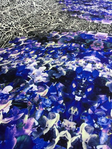 New High Class Designer Multicoloured Floral Leopard Print Scuba Fabric 58"